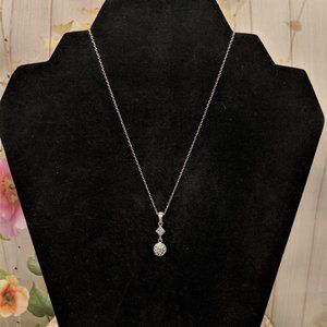Sterling Silver Pave CZ Necklace